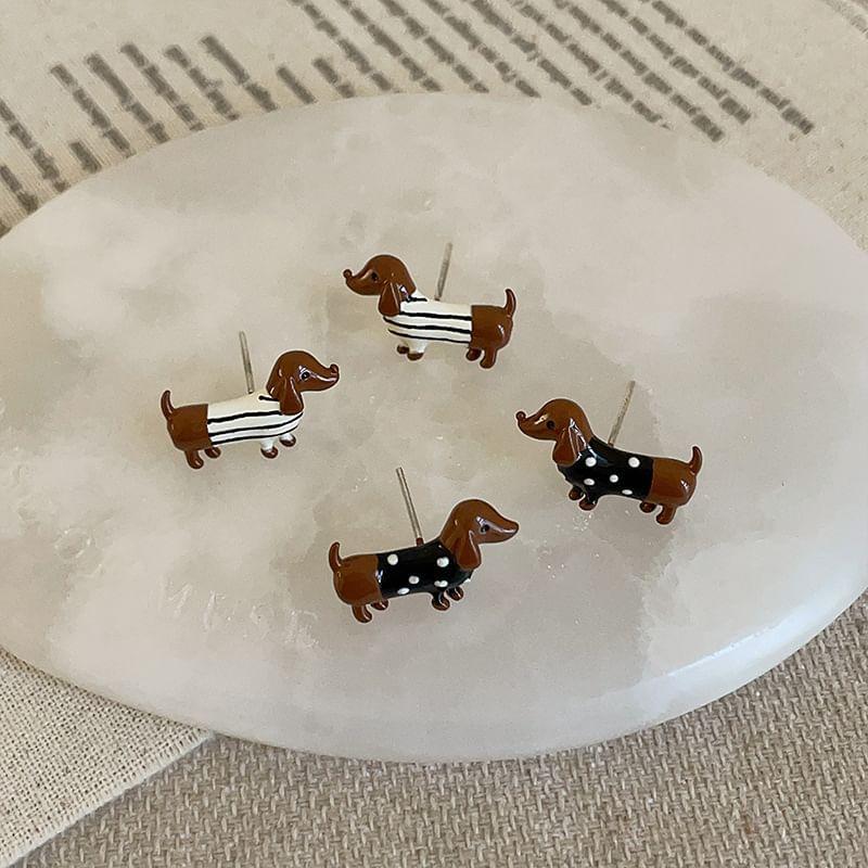 Enamel Dog Stud Earring Product Image