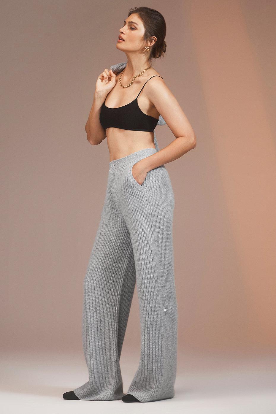 High-Waist Cashmere Ma Cherie Trouser - Light Heather Grey Product Image