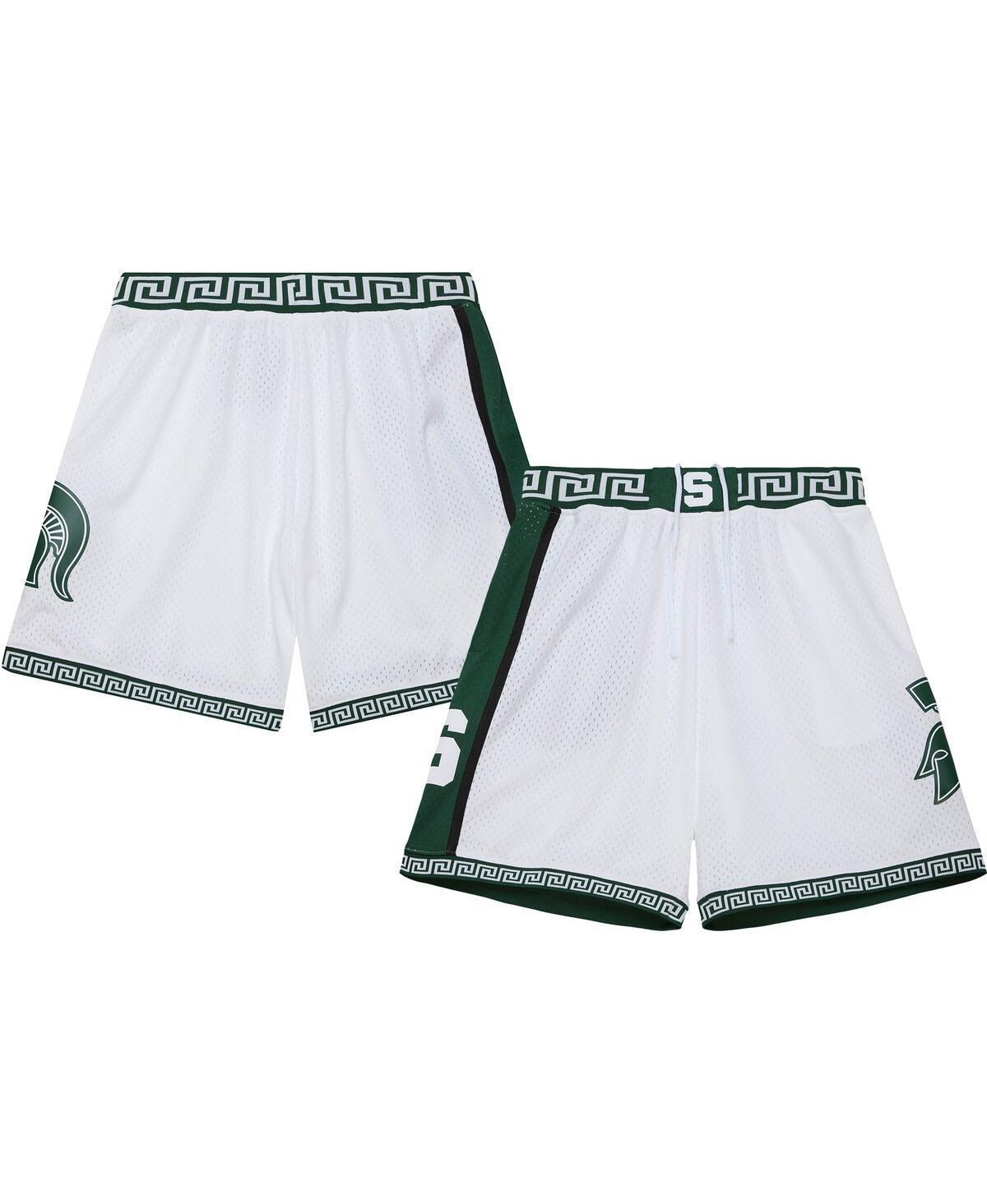 Mens Mitchell & Ness White Michigan State Spartans 125th Basketball Anniversary 1999 Throwback Shorts Product Image