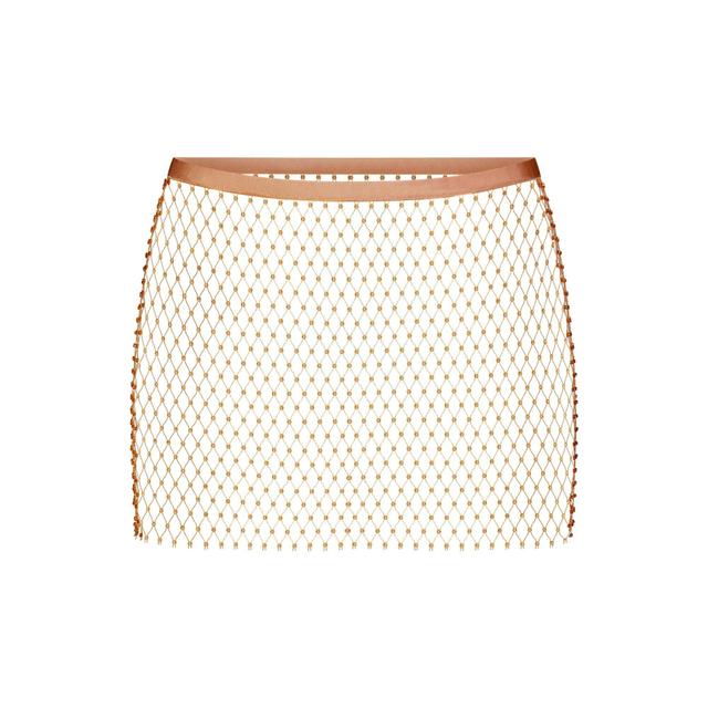 RHINESTONE COVER UPS LOW RISE MINI SKIRT | CINNAMON Product Image