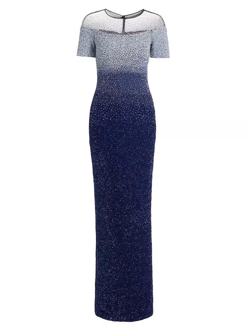 Sequin-Embellished Ombré Gown Product Image