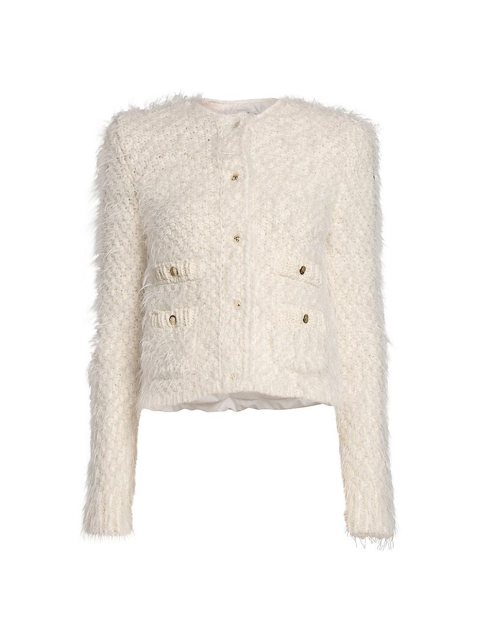 Womens Lurex Wool Blended Down Cardigan product image