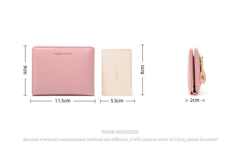 Plain Faux Leather Short Wallet Product Image