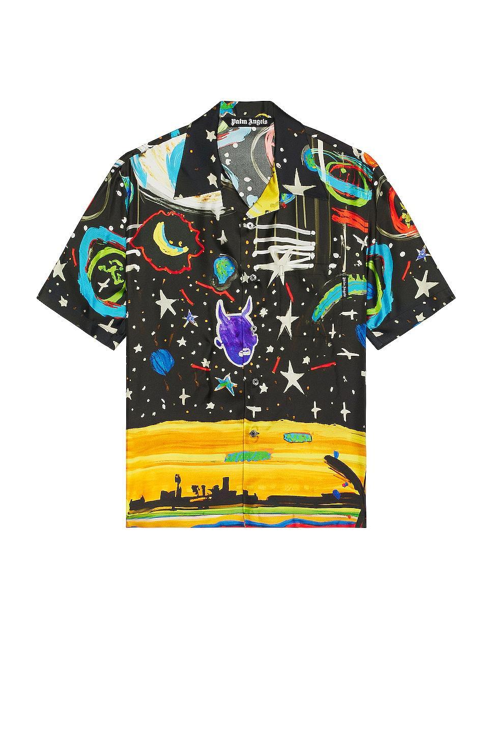 Palm Angels Starry Night Bowling Shirt Size 48, 50. Product Image