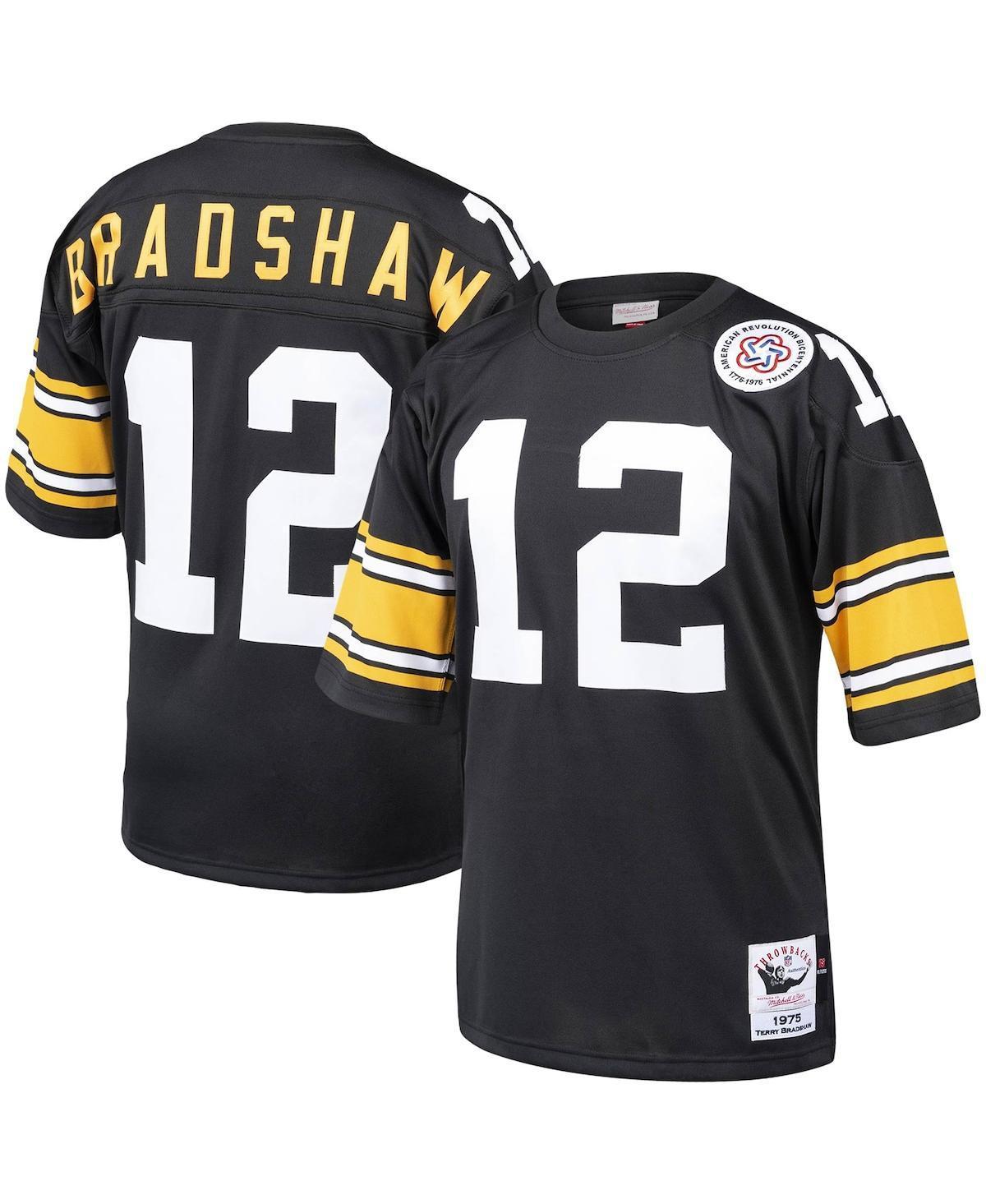 Mens Mitchell & Ness Terry Bradshaw Black Pittsburgh Steelers 1975 Authentic Throwback Retired Player Jersey - Black Product Image