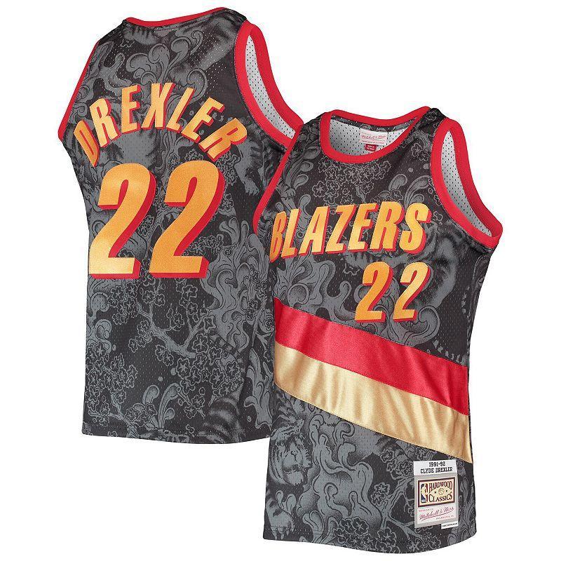 Mens Mitchell & Ness Clyde Drexler Portland Trail Blazers Hardwood Classics 1991-92 Lunar New Year Swingman Jersey Product Image