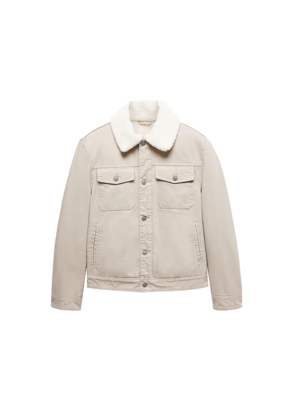 MANGO MAN - Shearling denim jacket beigeMen Product Image