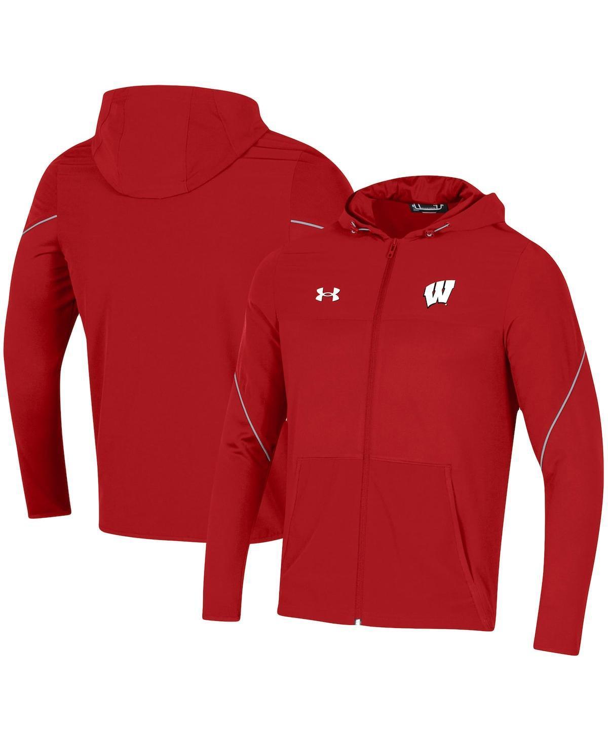 Mens Under Armour Wisconsin Badgers 2021 Sideline Warm-Up Full-Zip Hoodie Product Image