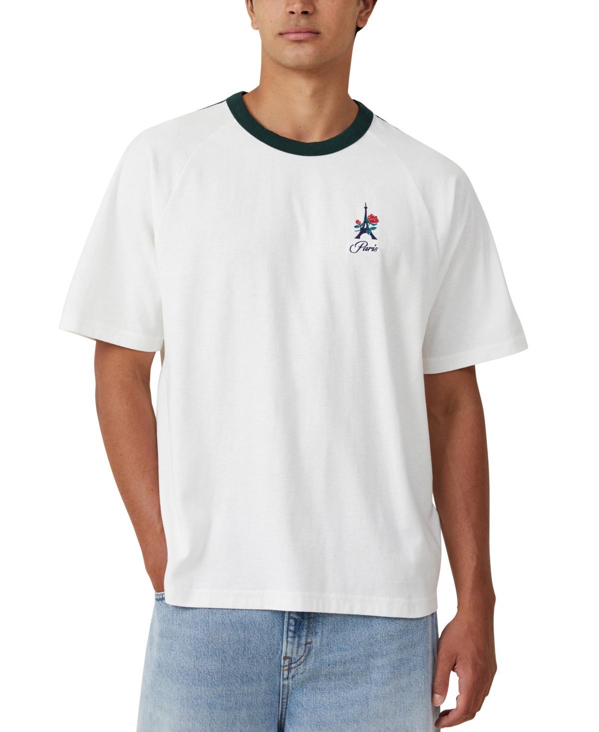 Cotton On Mens Soccer Jersey - Classic White/Pineneedle Green product image