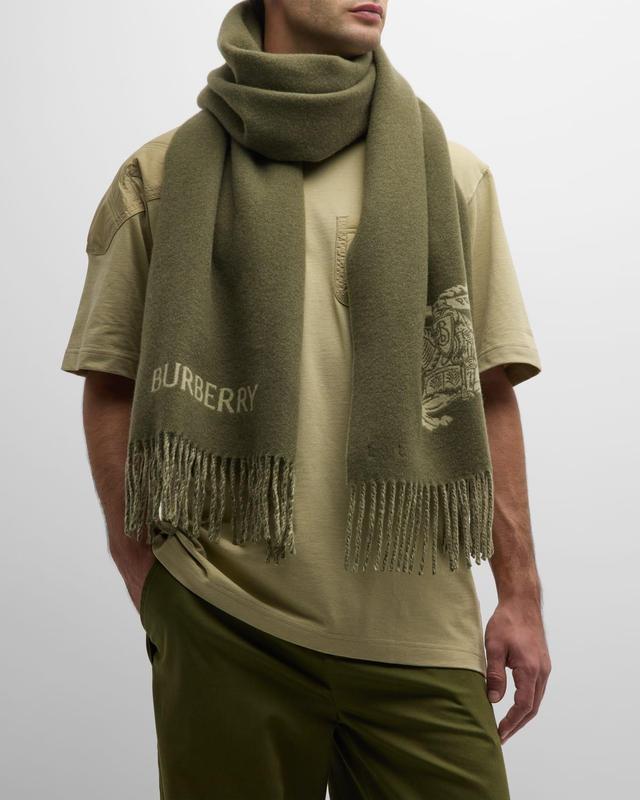 burberry Knight Jacquard Two Tone Cashmere Scarf Product Image