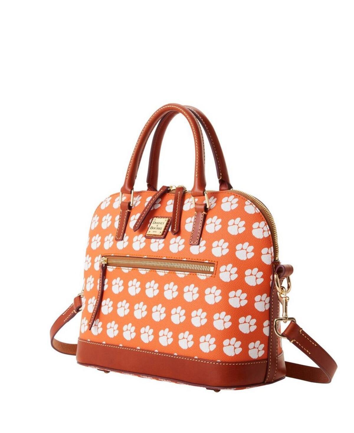 Womens Dooney & Bourke Clemson Tigers Signature Zip Satchel Purse Product Image