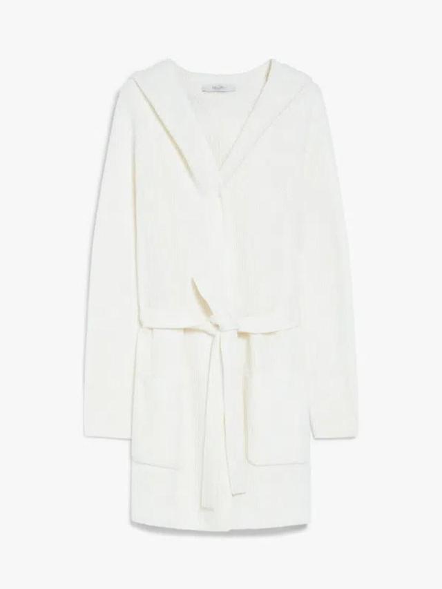 MAX MARA Women's Finezza Knitted Coat-jacket White | Size Medium | 2426316028600001 Product Image