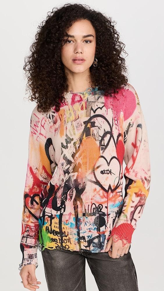 R13 Printed Boyfriend Sweater | Shopbop Product Image