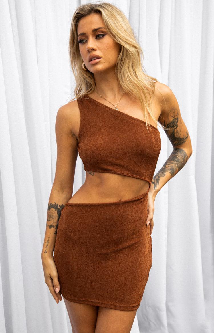 Etta Brown Cut Out Mini Dress Product Image