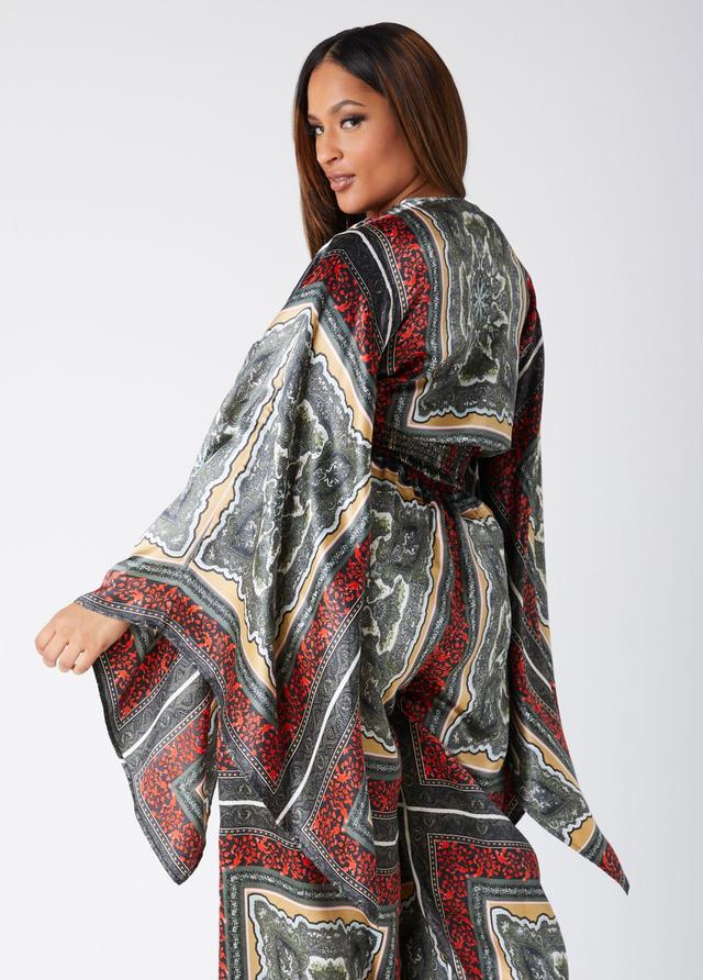 Plus Size Cropped Scarf Print Blouse Ashley Stewart Product Image