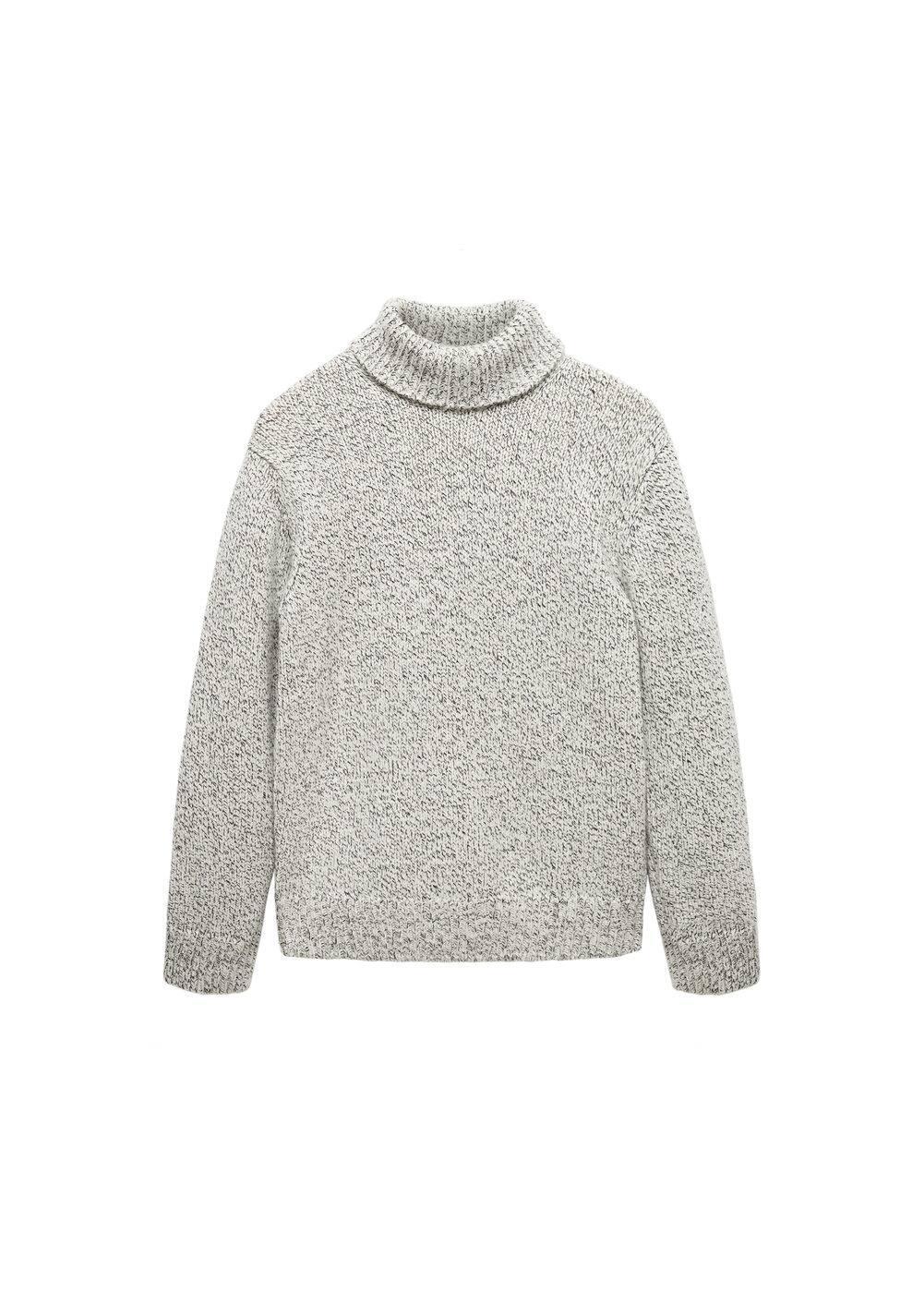 MANGO MAN - Wool turtleneck sweater light/pastel greyMen Product Image