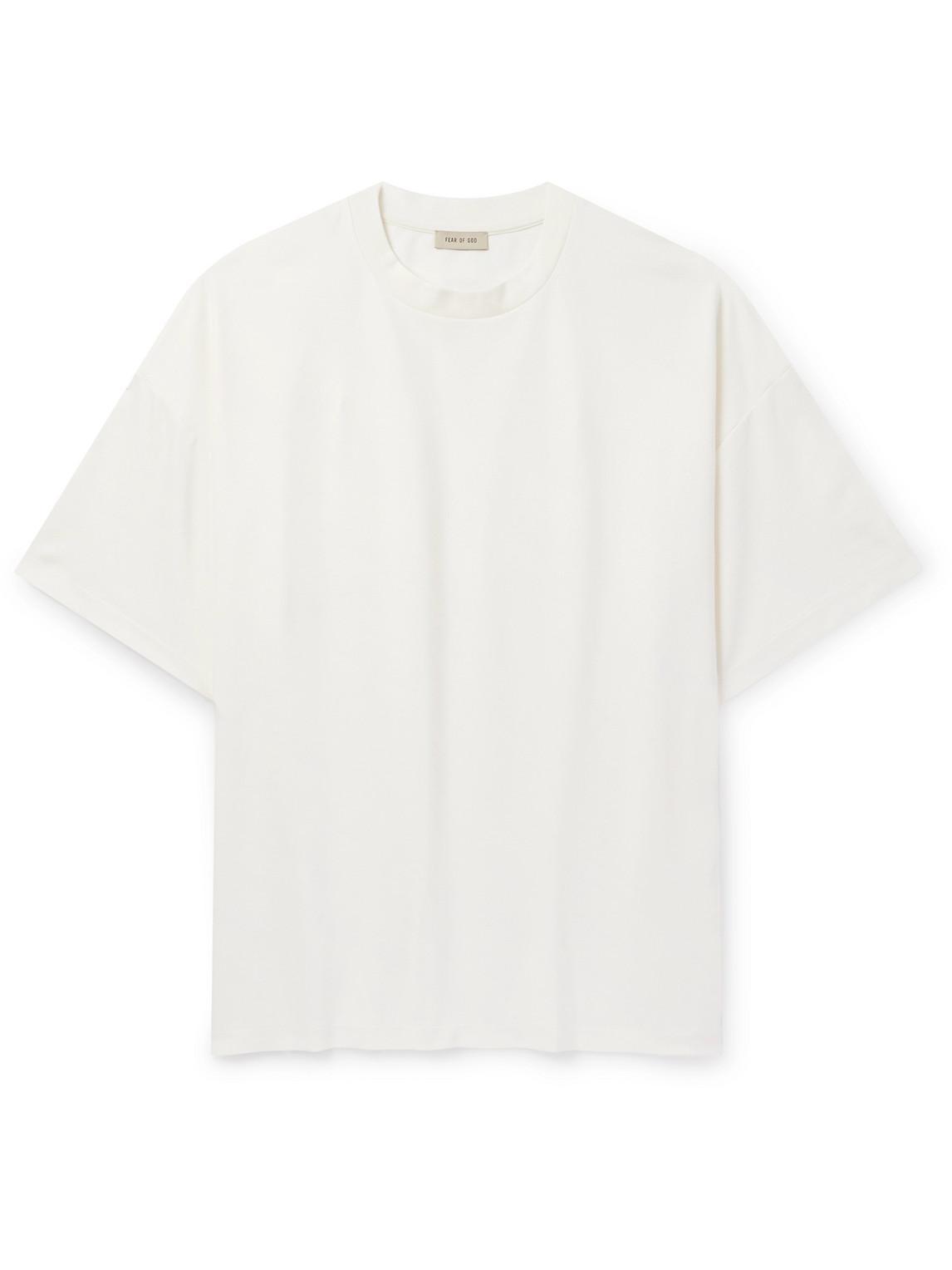 FEAR OF GOD Logo-appliquéd Stretch-jersey T-shirt In Neutrals Product Image