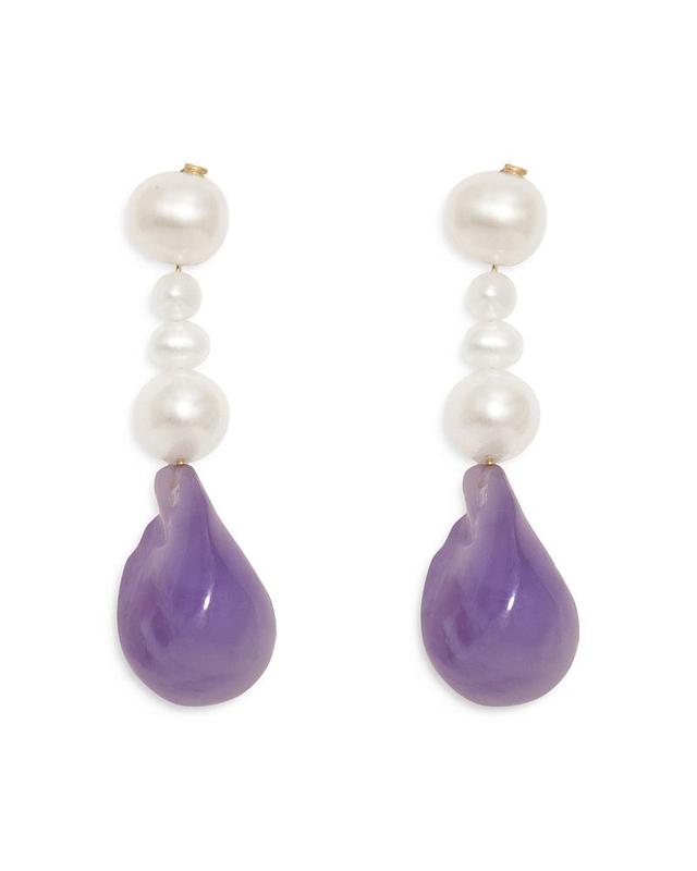 Completedworks Purple Cultured Pearl Drop Earrings Product Image