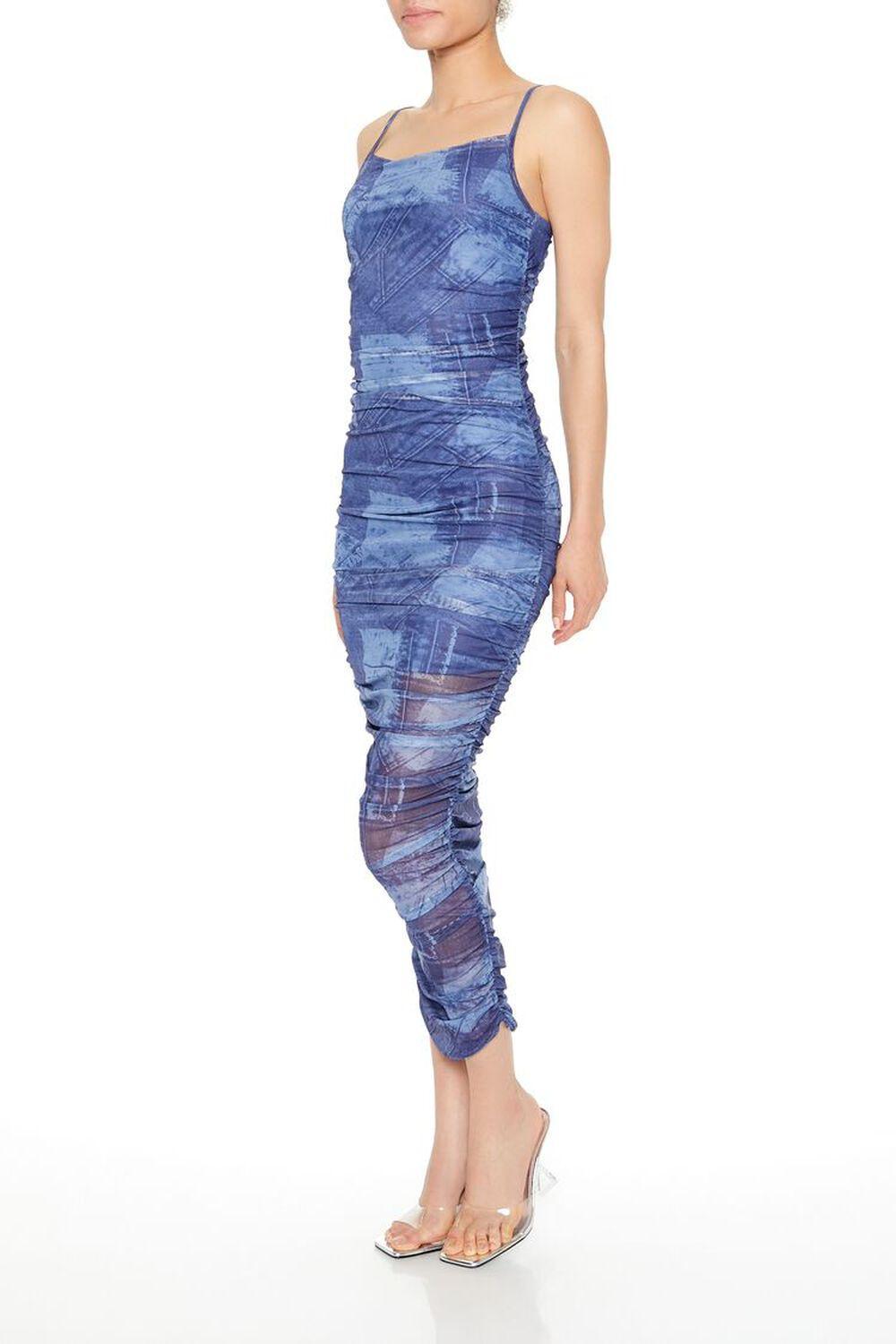 Mesh Denim Print Maxi Dress | Forever 21 Product Image