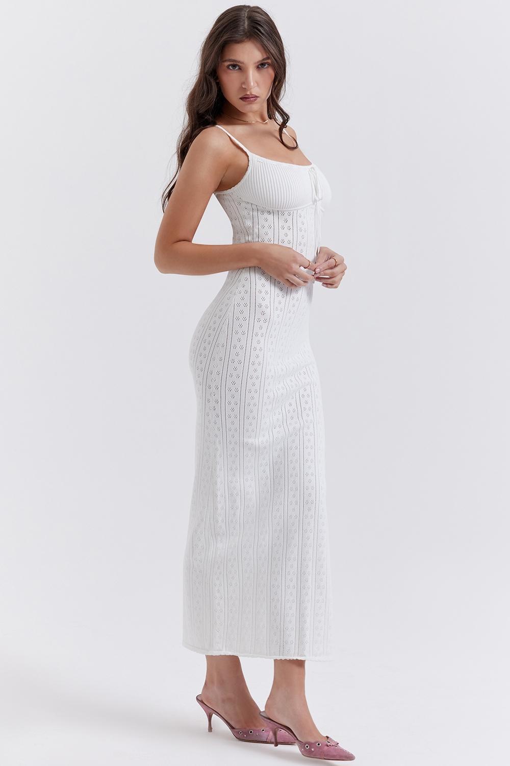 Myla White Knit Maxi Dress Product Image