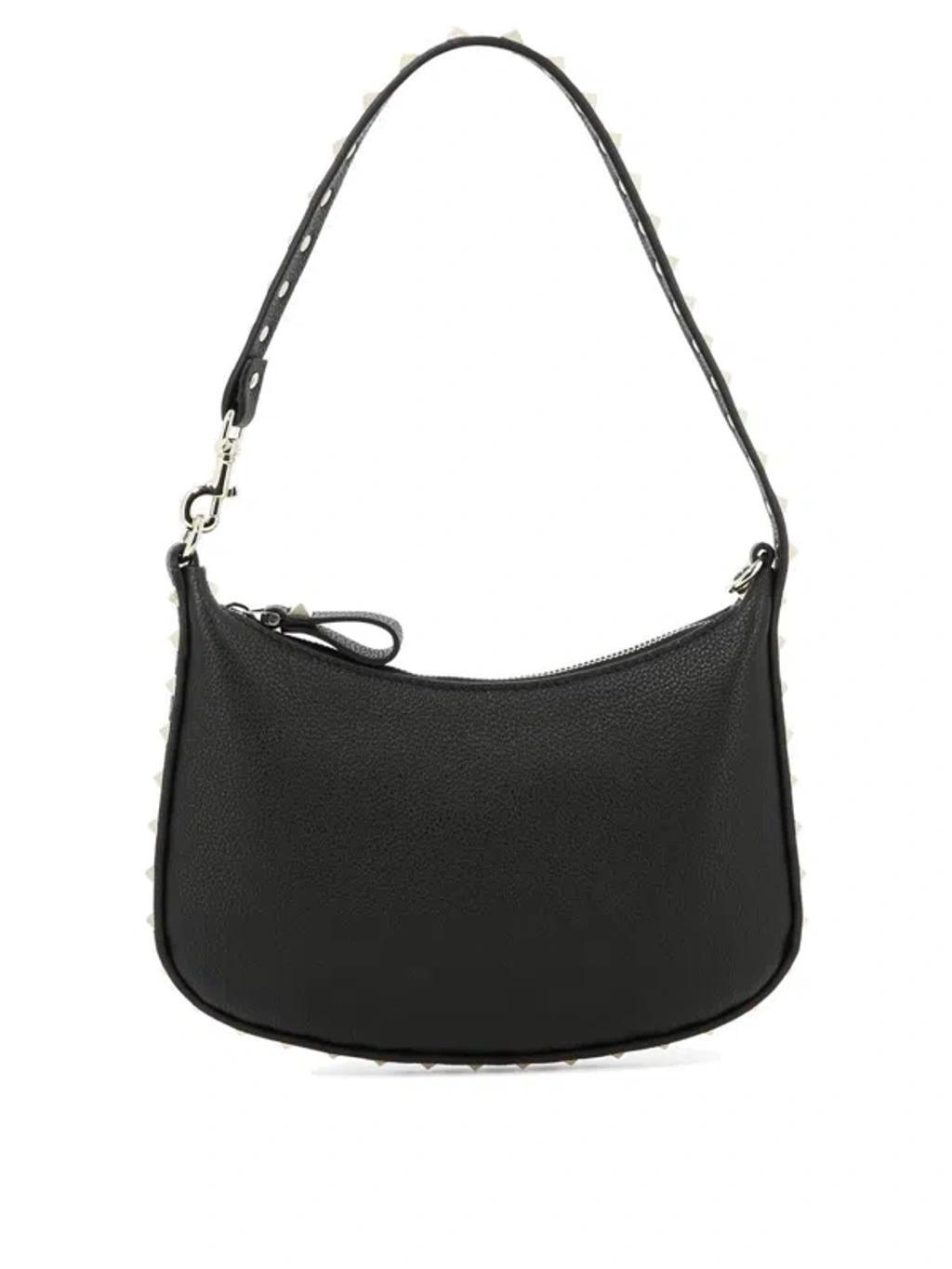 Rockstud Mini Hobo Bag In Black Product Image