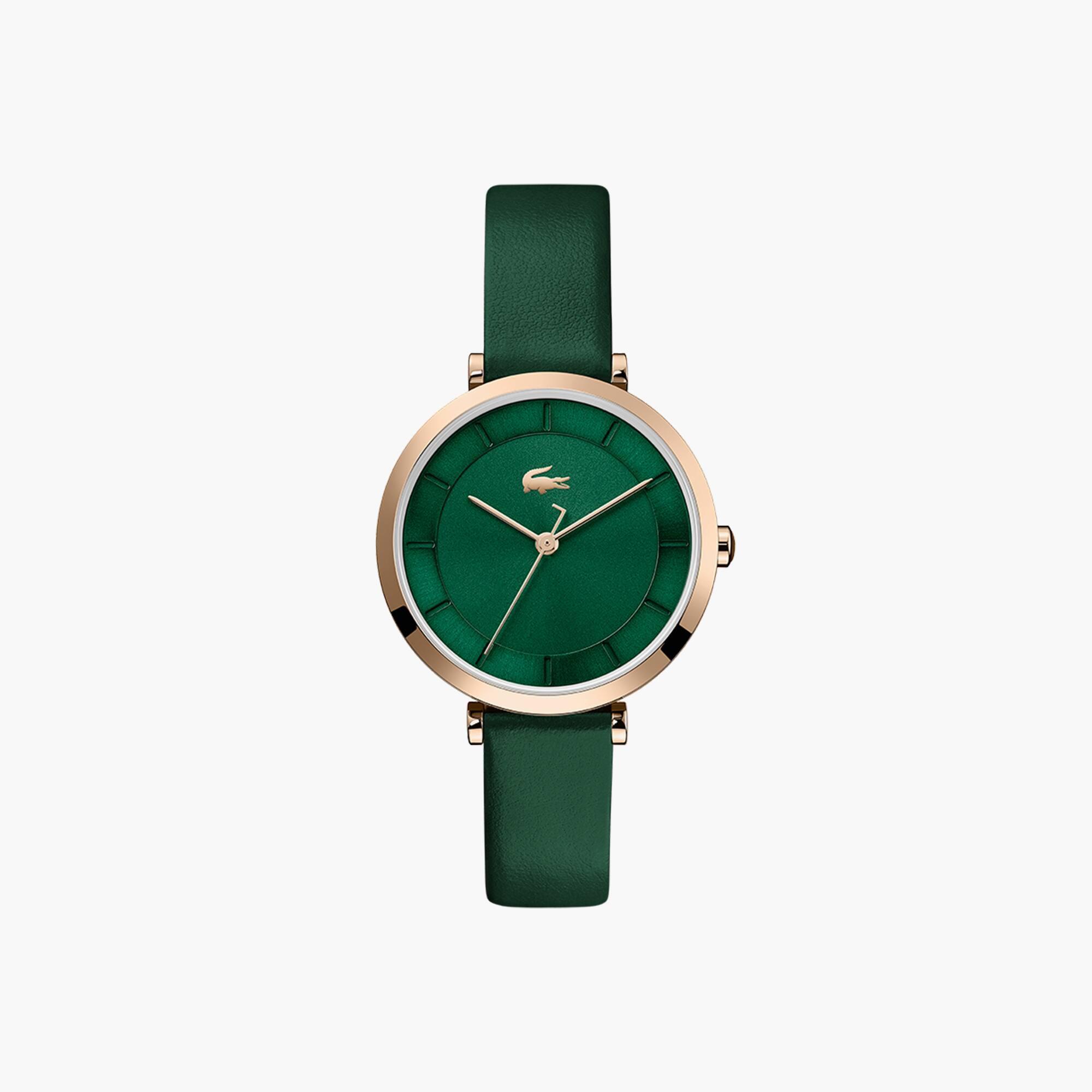 Lacoste Geneva 3Hands Watch With Green Leather Product Image