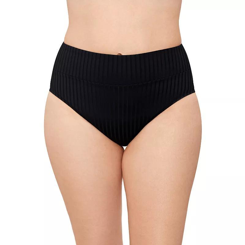 Womens S3 Swim Ribbed Wide Banded High Rise Bikini Bottoms Product Image