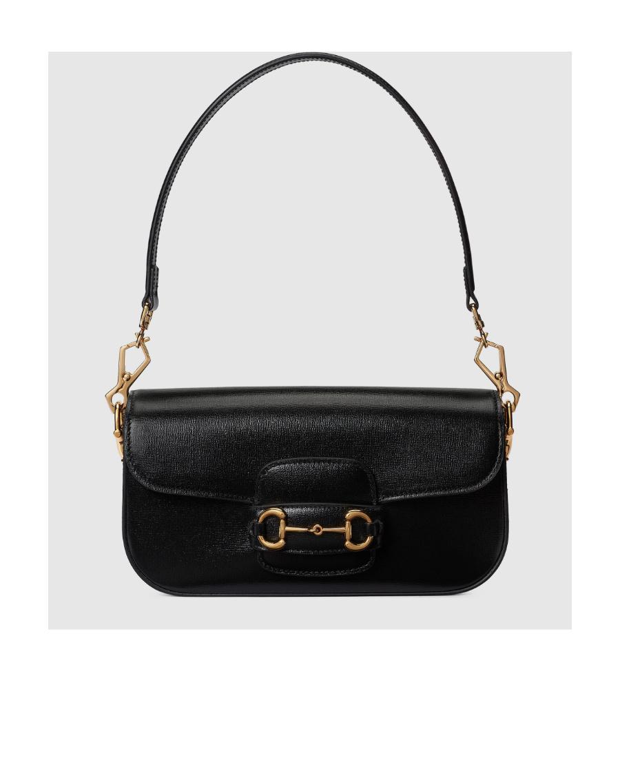 GUCCI Small Leather Horsebit 1955 Shoulder Bag In Black Product Image