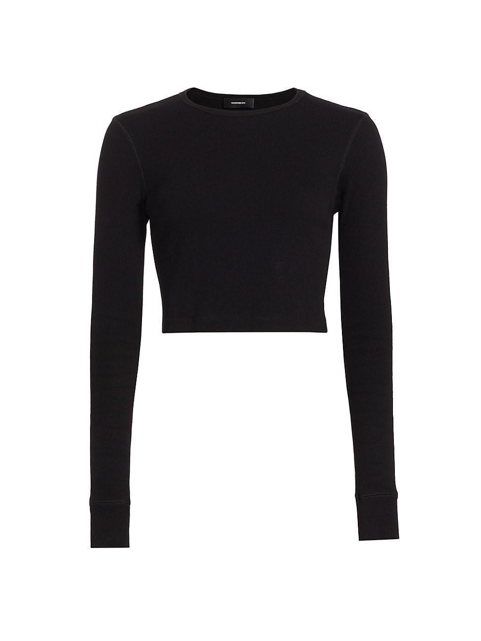 Womens Cropped Long-Sleeve T-Shirt Product Image