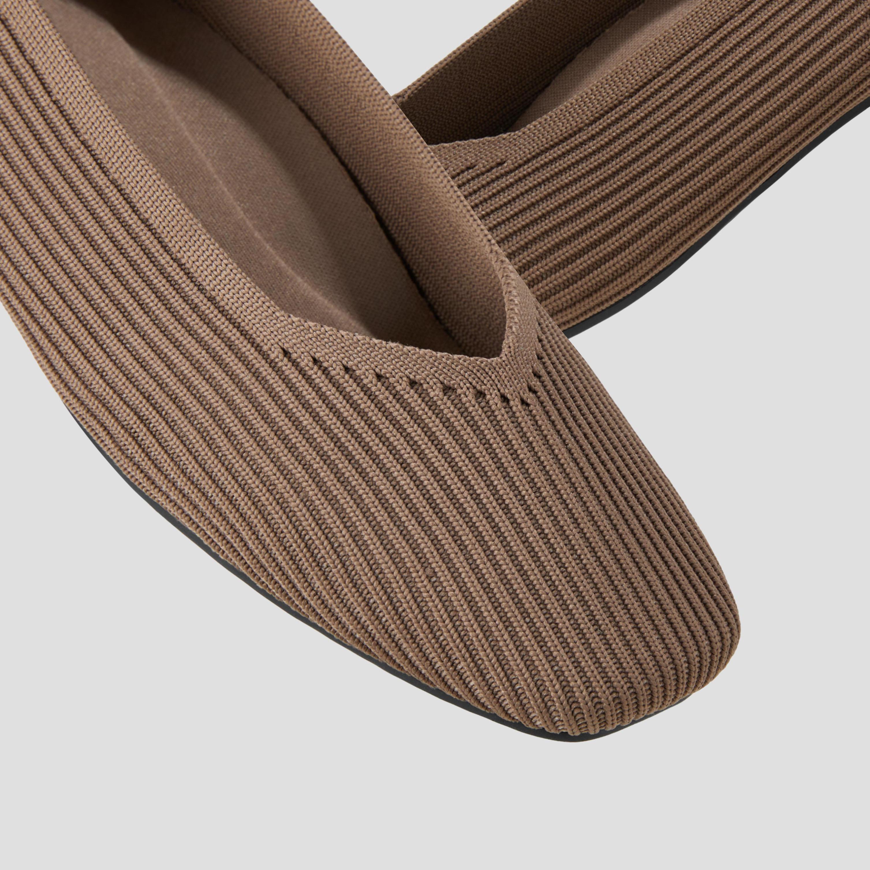 Square-Toe V-Cut Flats (Margot 2.0) Product Image