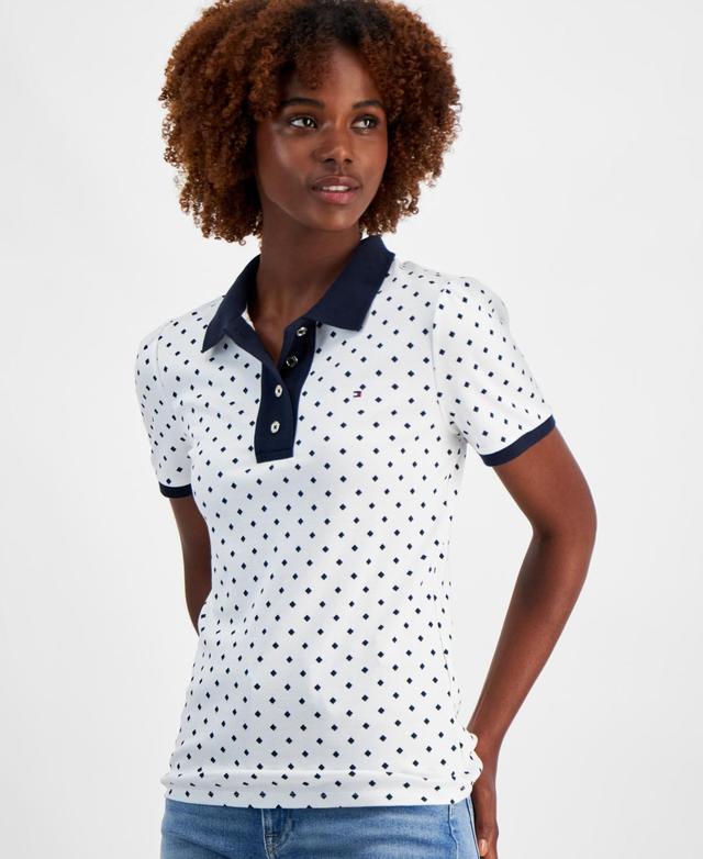 Women's Cotton Printed Puff-Sleeve Polo Product Image