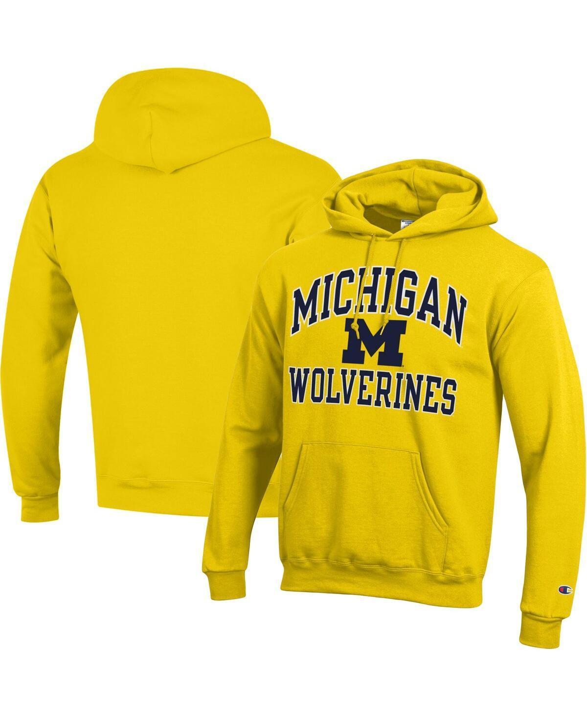 Mens Champion Maize Michigan Wolverines High Motor Pullover Hoodie Product Image