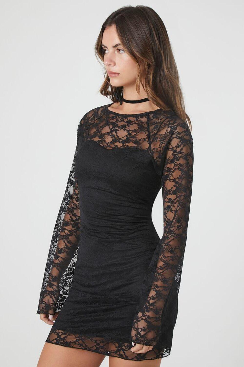 Lace Bell-Sleeve Mini Dress | Forever 21 Product Image