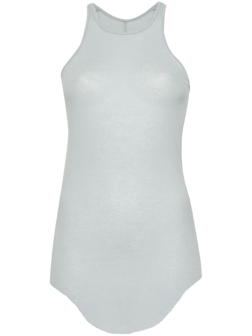 RICK OWENS Fine-ribbed Tank Top In Blue Product Image