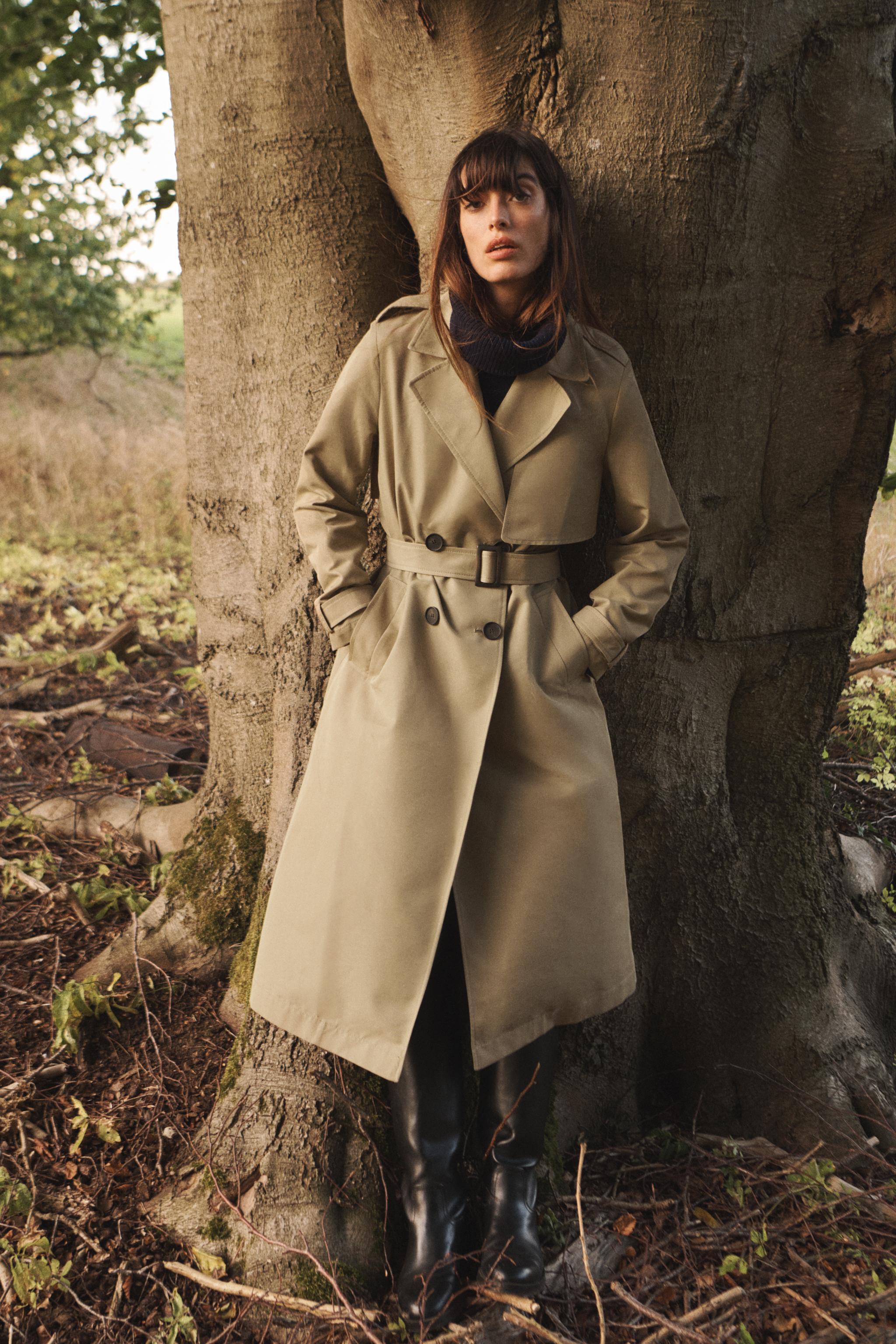 LONG BELTED TRENCH COAT Product Image