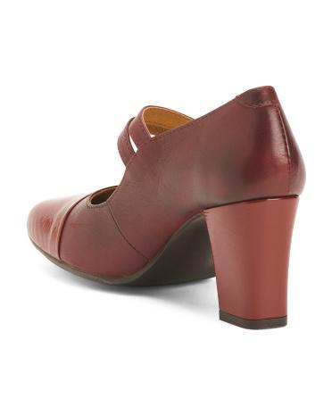 Heather Leather Maryjane Heels for Women Product Image