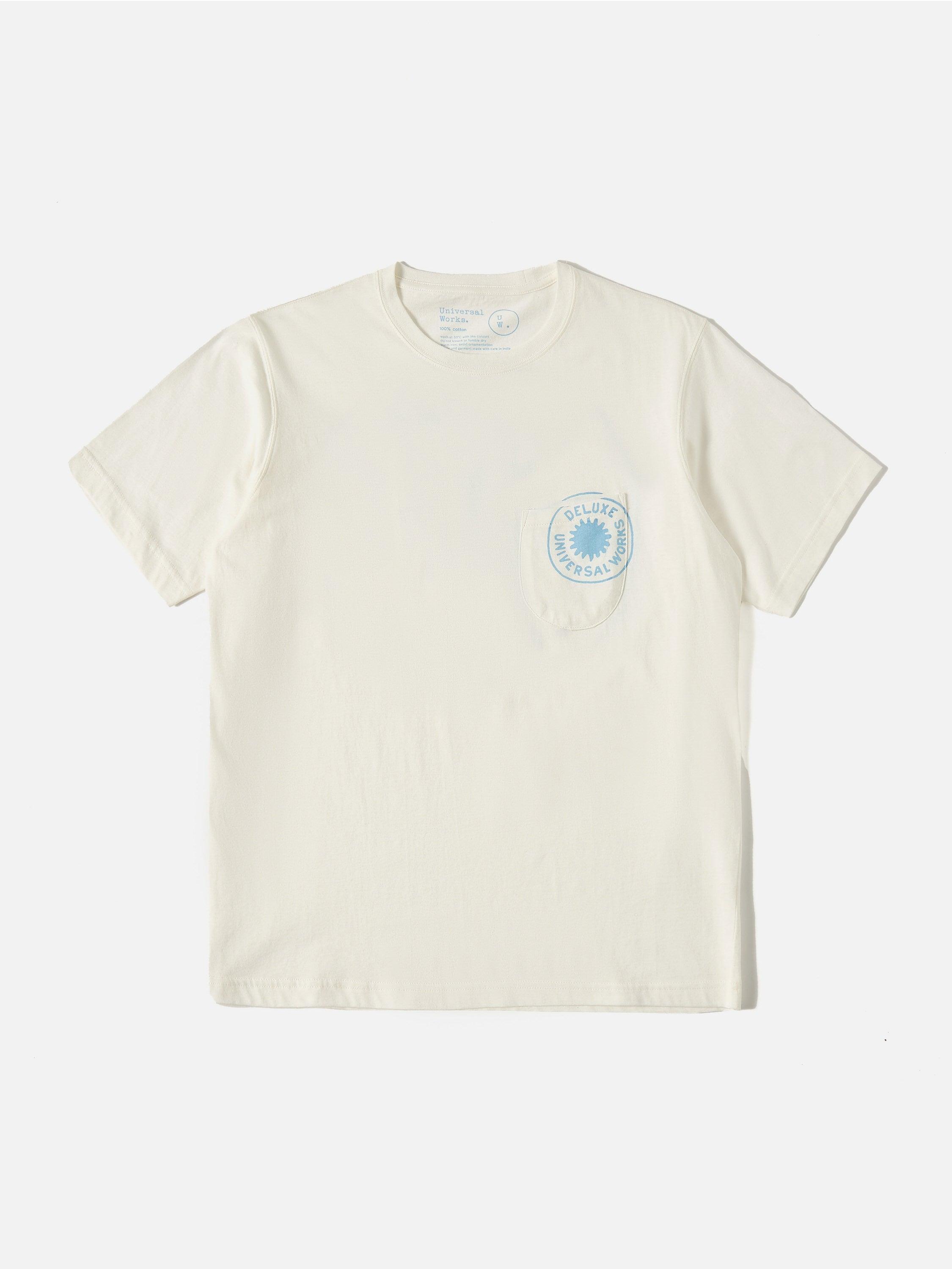 Universal Works Print Pocket Tee in Ecru Single Jersey Deluxe Product Image