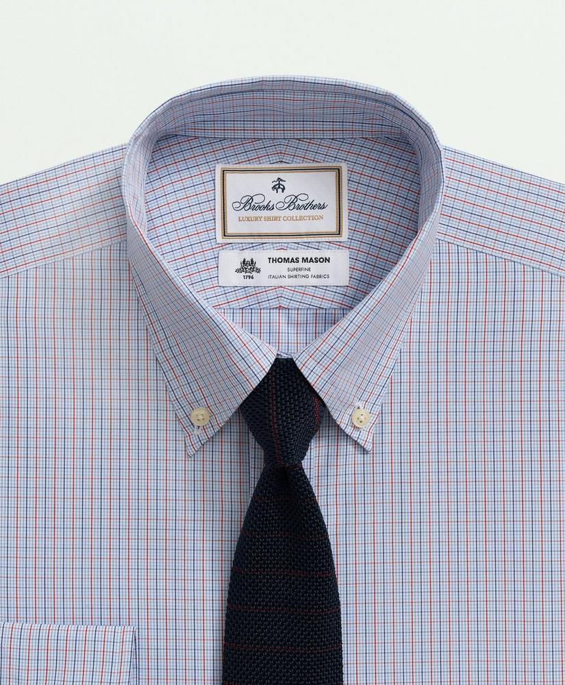 Brooks Brothers X Thomas Mason® Cotton Poplin Button-Down Collar, Micro Checked Dress Shirt Product Image