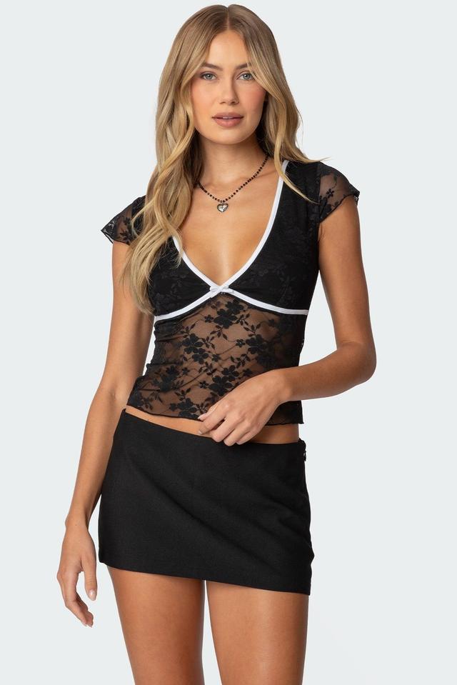 Avi Sheer Lace Top Product Image