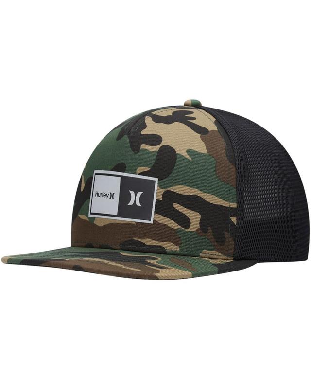 Mens Hurley Camo, Black 2.0 Trucker Snapback Hat Product Image