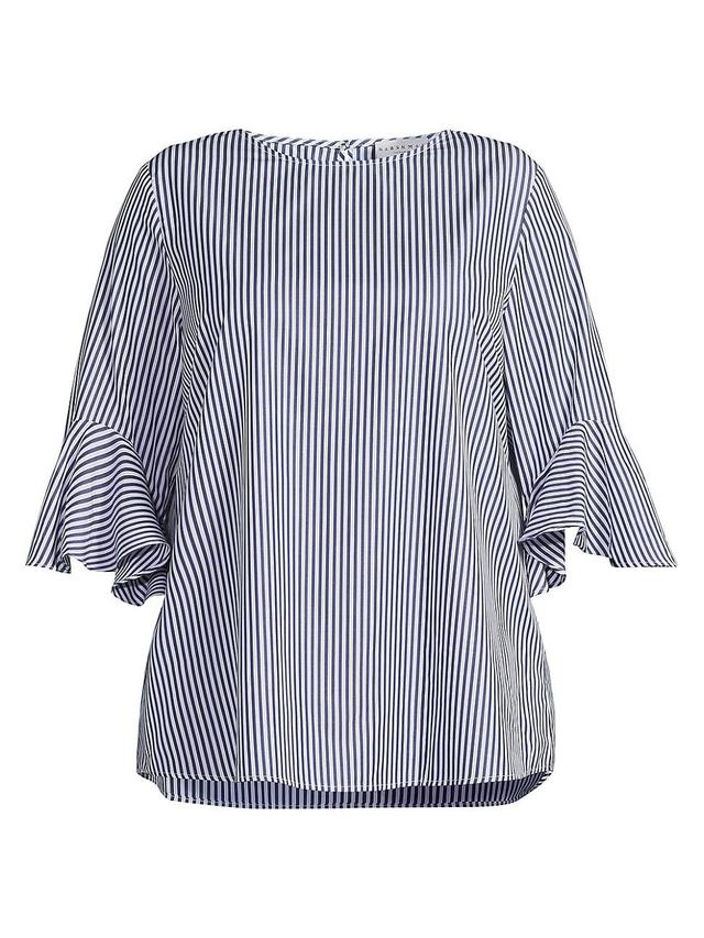 Womens Plus Malena Striped Cotton Blouse Product Image