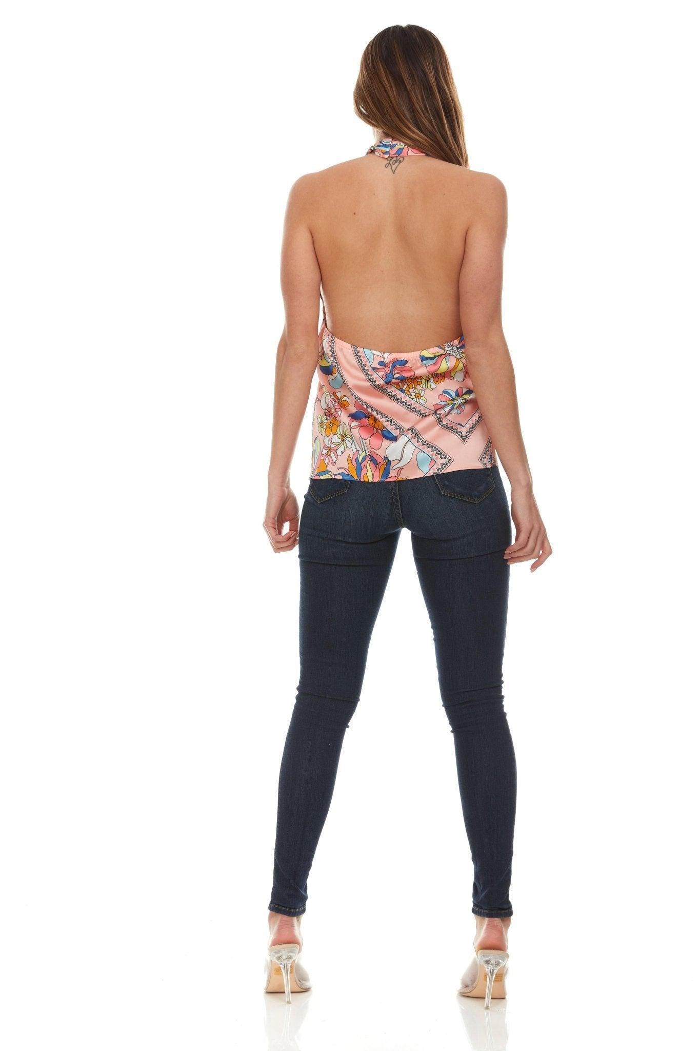 Scarf Print Halter Top Product Image