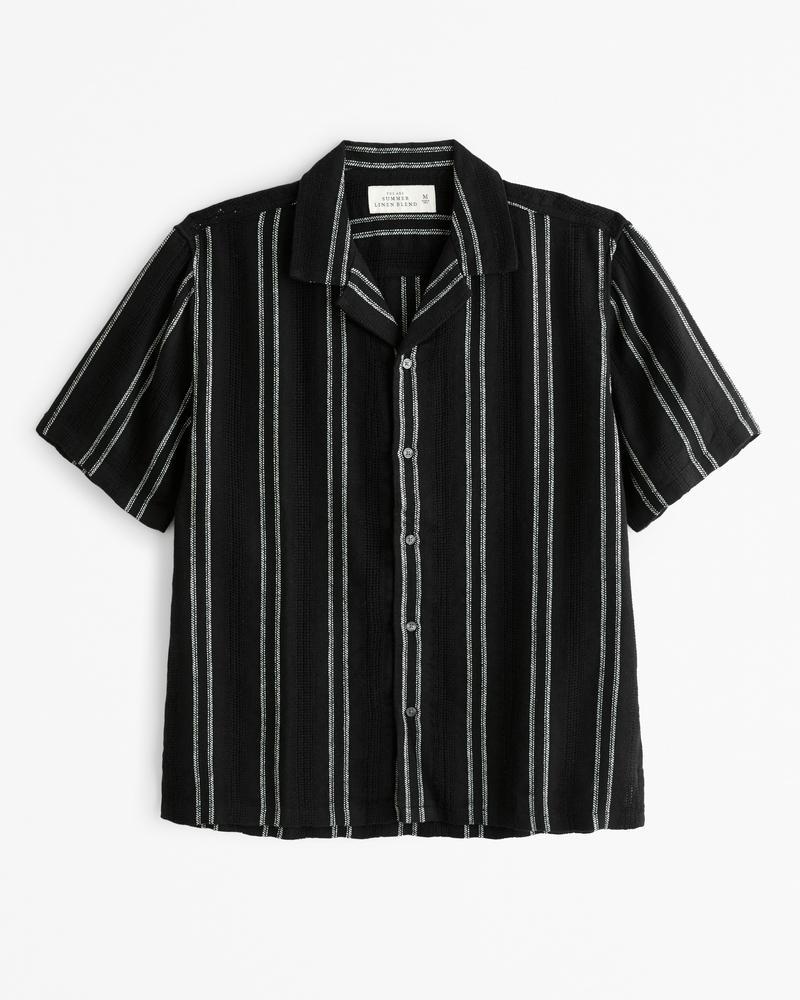 Camp Collar Summer Linen-Blend Shirt Product Image