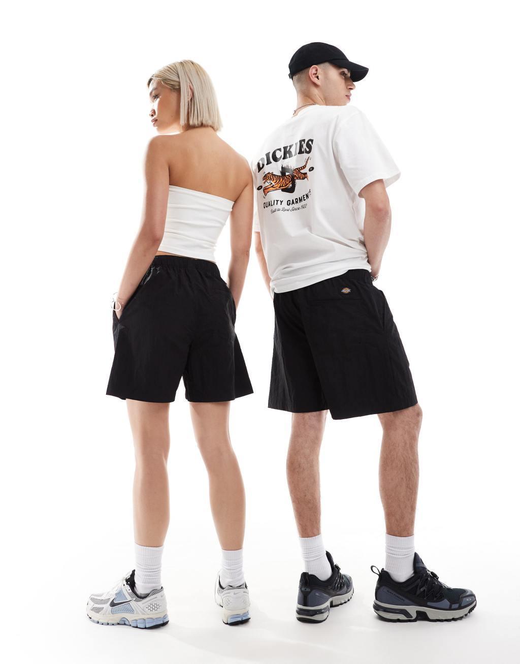 Dickies jackson tech nylon tape belt shorts in black - exclusive to ASOS Product Image