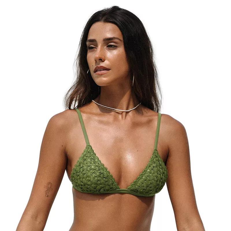 Womens CUPSHE Crocheted Triangle Bikini Top Product Image