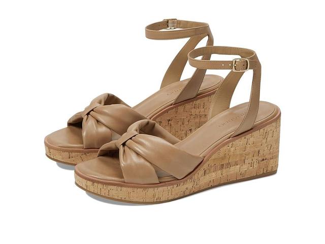 Leather Cork Ankle-Strap Wedge Sandals Product Image