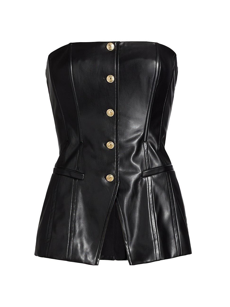 Womens Iman Faux-Leather Strapless Top Product Image