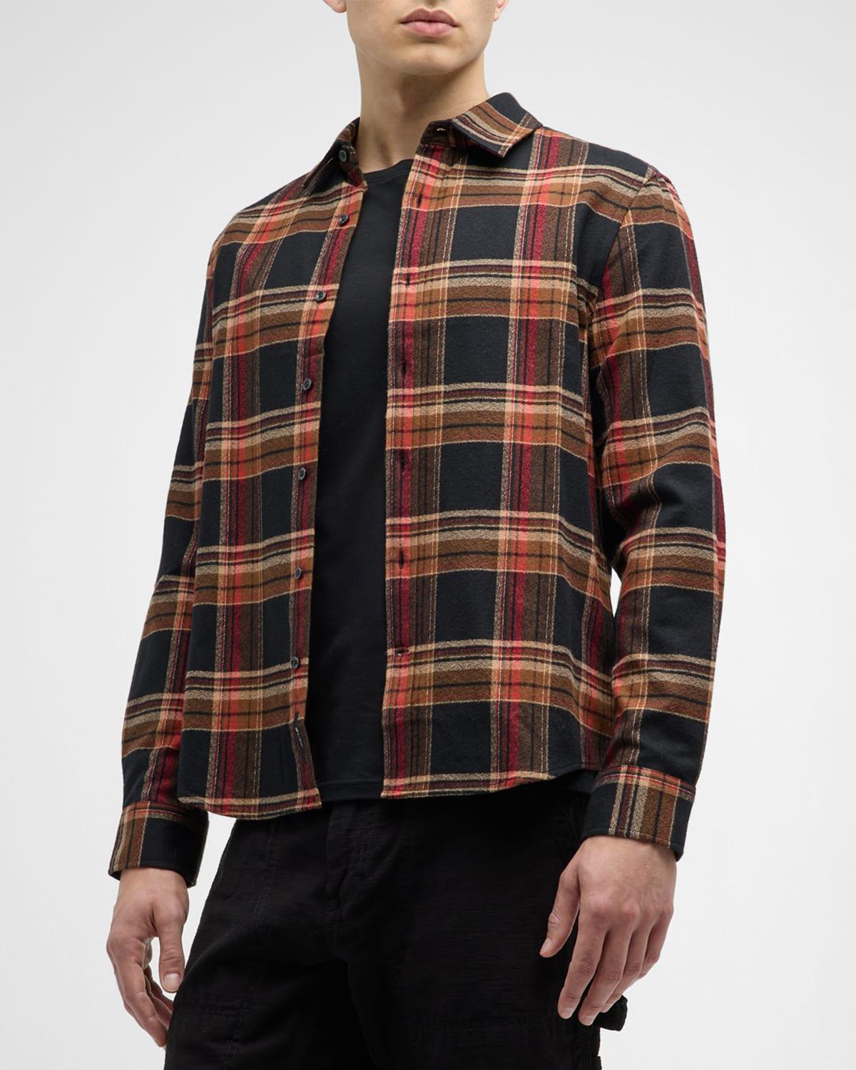 Mens Harris Boucle Flannel Plaid Button-Front Shirt Product Image