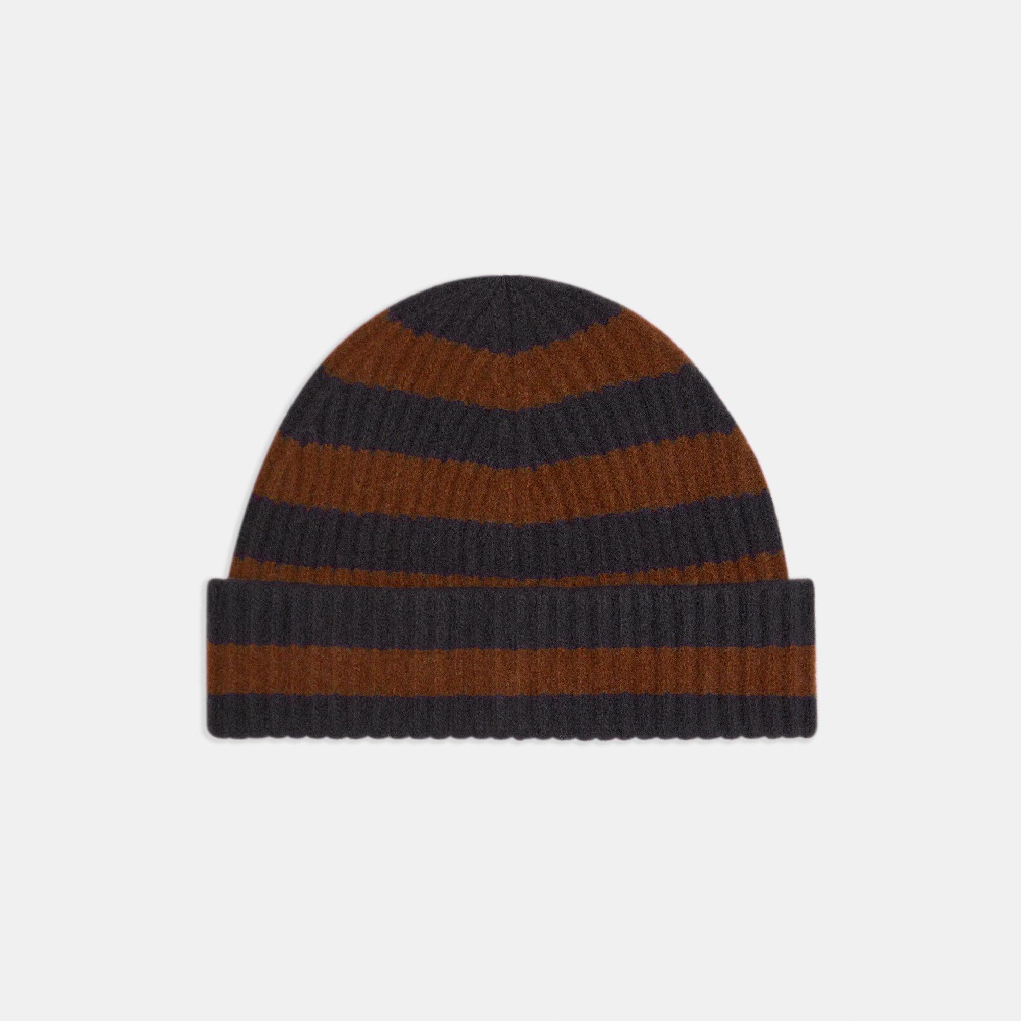 Ribbed Wool Striped Beanie | Theory Outlet Product Image