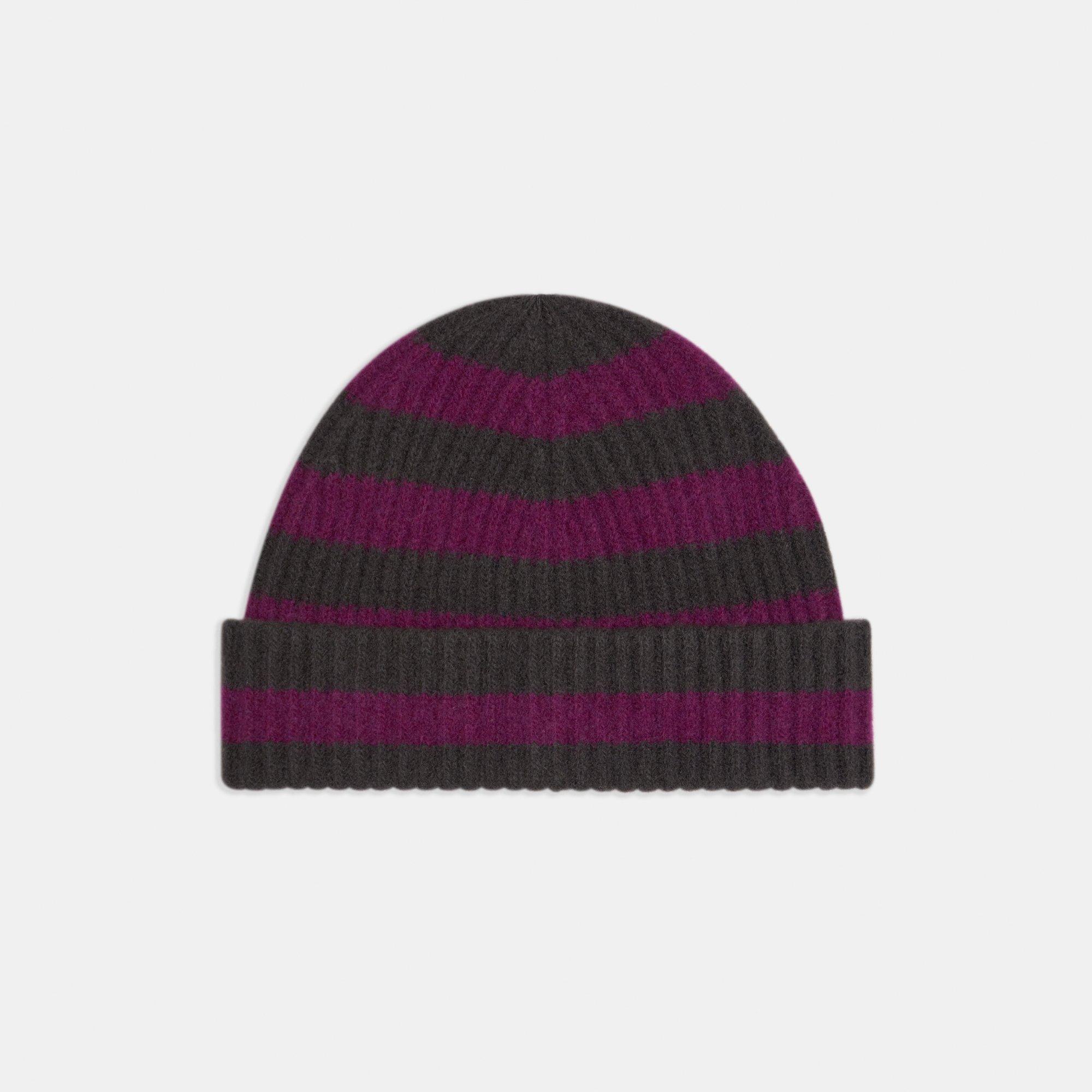 Ribbed Wool Striped Beanie | Theory Outlet Product Image